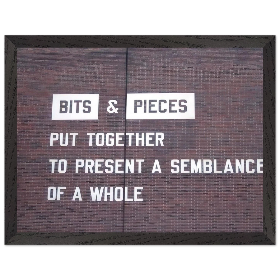 Bits  Pieces Put Together to Present a Semblance of a Whole - 2005 by Lawrence Weiner — Framed art print at Zephyeer