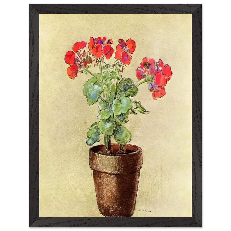 GERANIUMS 1902 by Odilon Redon — Framed art print at Zephyeer
