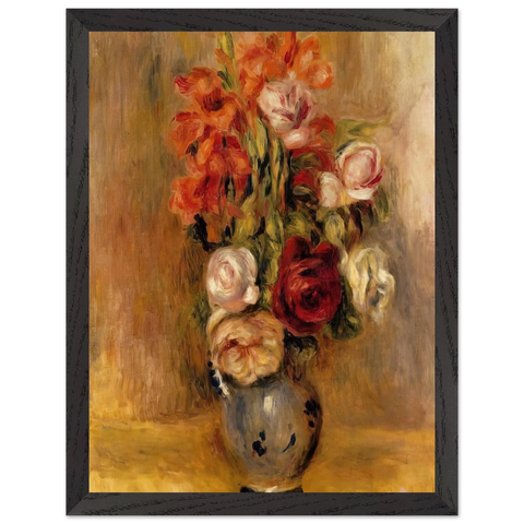 Vase of Gladiolas and Roses by Pierre-Auguste Renoir — Framed art print at Zephyeer