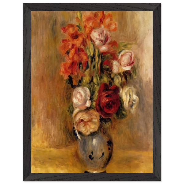 Vase of Gladiolas and Roses by Pierre-Auguste Renoir — Framed art print at Zephyeer