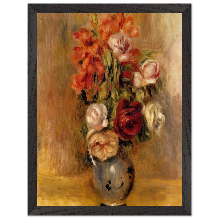 Vase of Gladiolas and Roses by Pierre-Auguste Renoir — Framed art print at Zephyeer