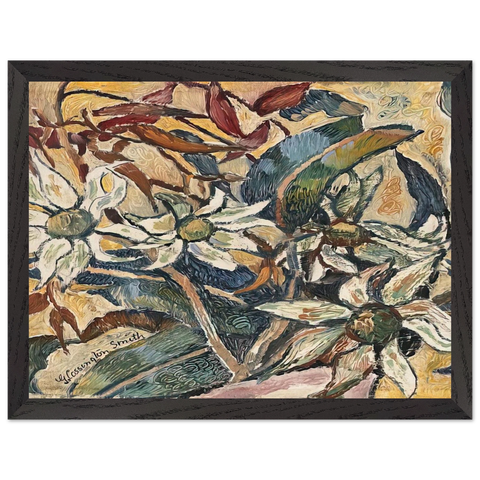 Flannel flowers and gum leaves - 1928 by Grace Cossington Smith — Framed art print at Zephyeer