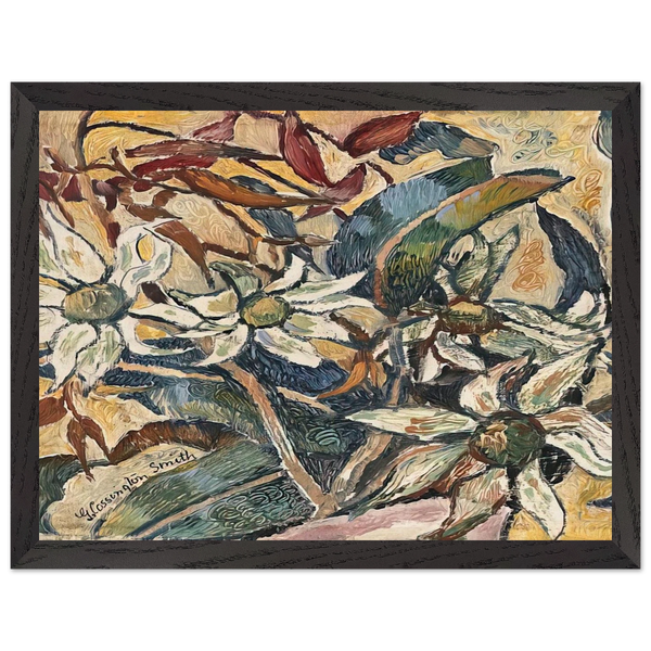 Flannel flowers and gum leaves - 1928 by Grace Cossington Smith — Framed art print at Zephyeer