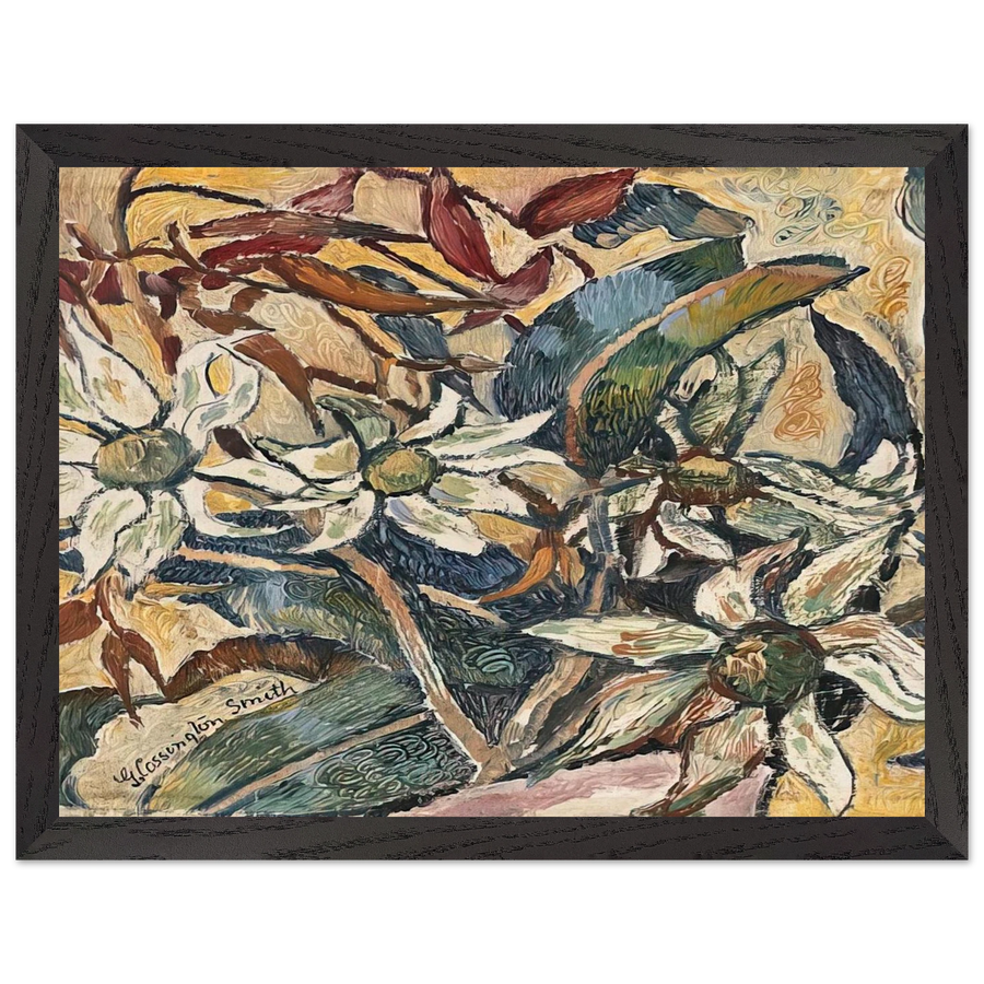 Flannel flowers and gum leaves - 1928 by Grace Cossington Smith — Framed art print at Zephyeer