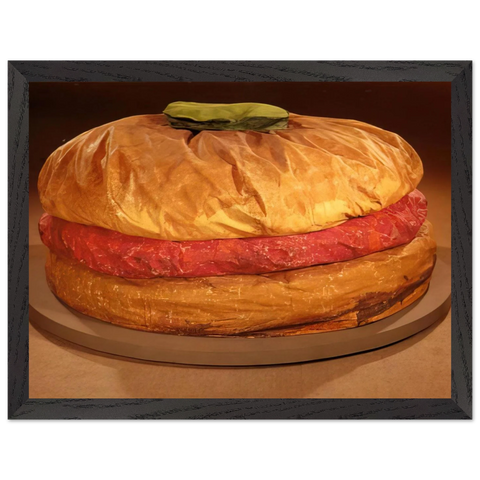 FLOOR BURGER GIANT HAMBURGER 1962 by Claes Oldenburg — Framed art print at Zephyeer