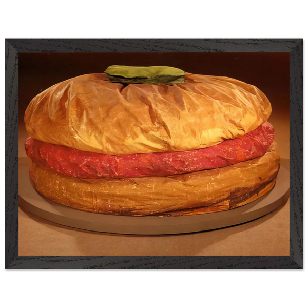 FLOOR BURGER GIANT HAMBURGER 1962 by Claes Oldenburg — Framed art print at Zephyeer