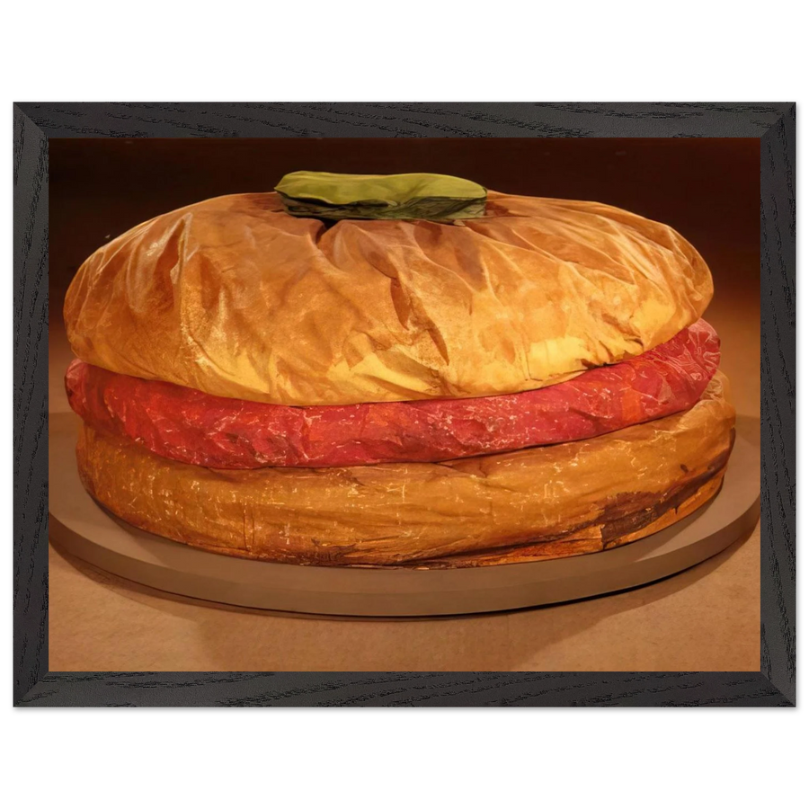 FLOOR BURGER GIANT HAMBURGER 1962 by Claes Oldenburg — Framed art print at Zephyeer
