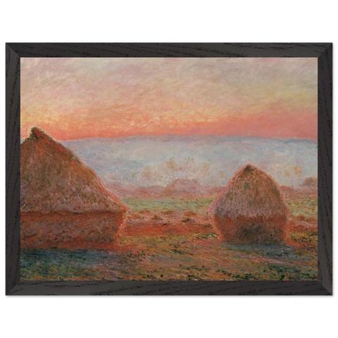 Haystacks at Giverny, the Evening Sun by Claude Monet — Framed art print at Zephyeer