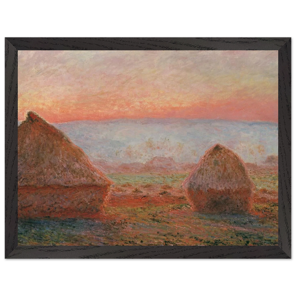 Haystacks at Giverny, the Evening Sun by Claude Monet — Framed art print at Zephyeer