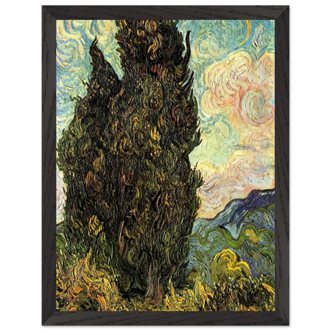Two Cypresses by Vincent van Gogh — Framed art print at Zephyeer