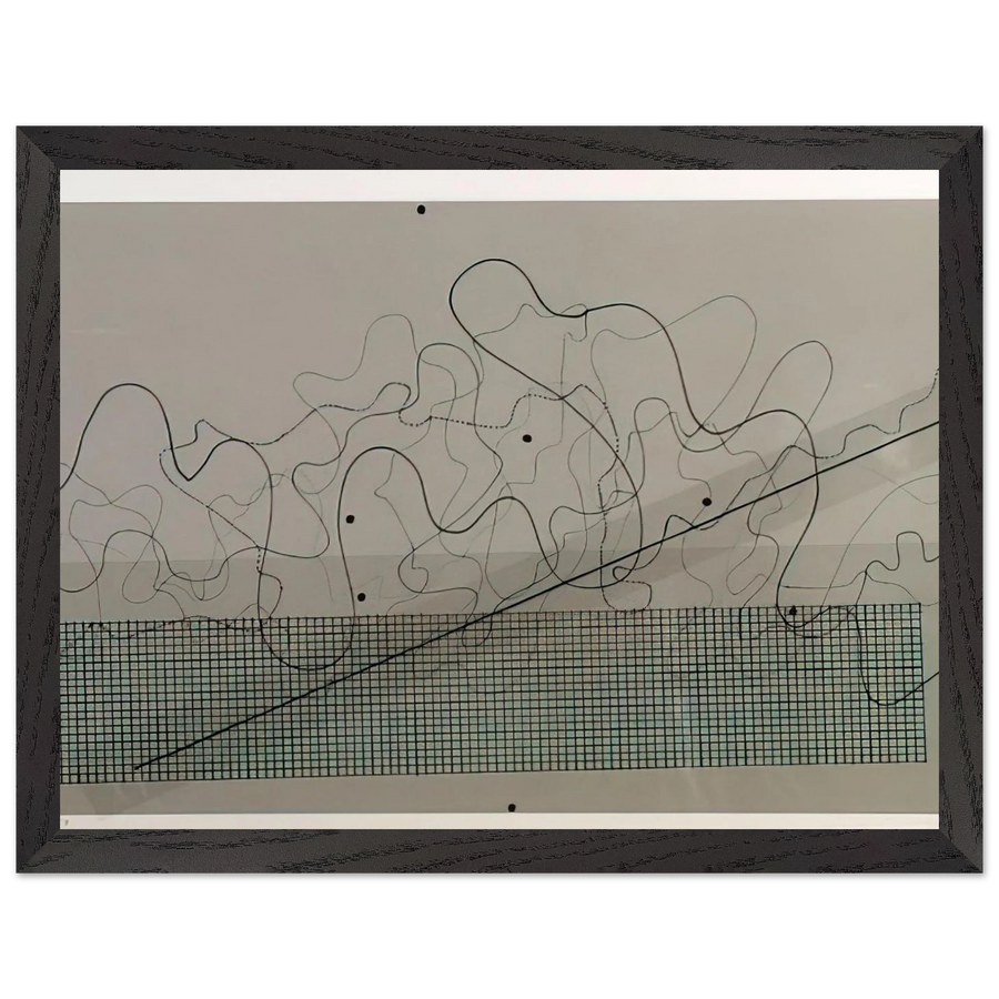 Fontana Mix Dark Grey - 1981 by John Cage — Framed art print at Zephyeer