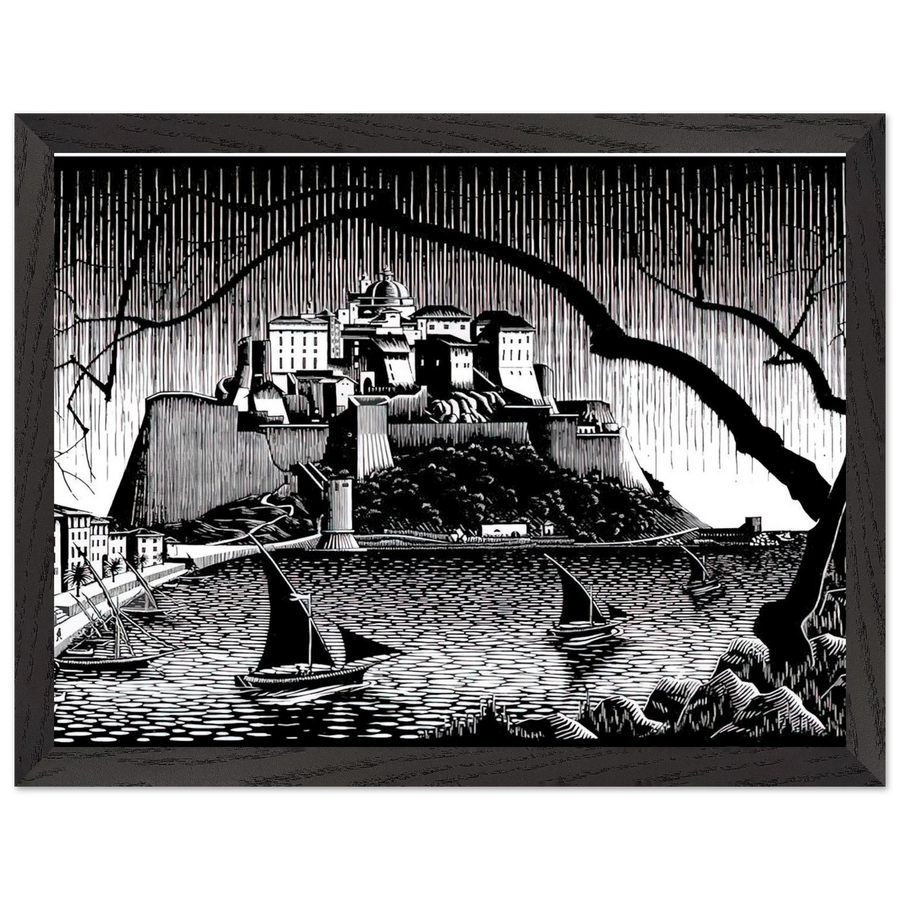CITADEL OF CALVI CORSICA by MC Escher — Framed art print at Zephyeer
