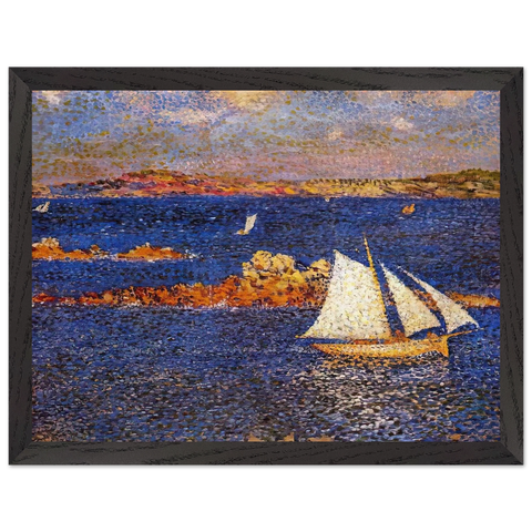 NEAR THE ROCKS OF PER KIRIDEC 1889 by Theo van Rysselberghe — Framed art print at Zephyeer