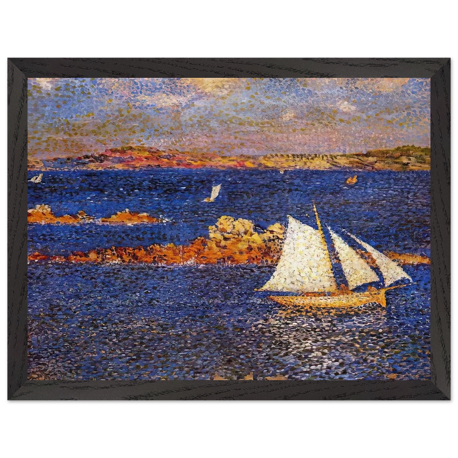 NEAR THE ROCKS OF PER KIRIDEC 1889 by Theo van Rysselberghe — Framed art print at Zephyeer