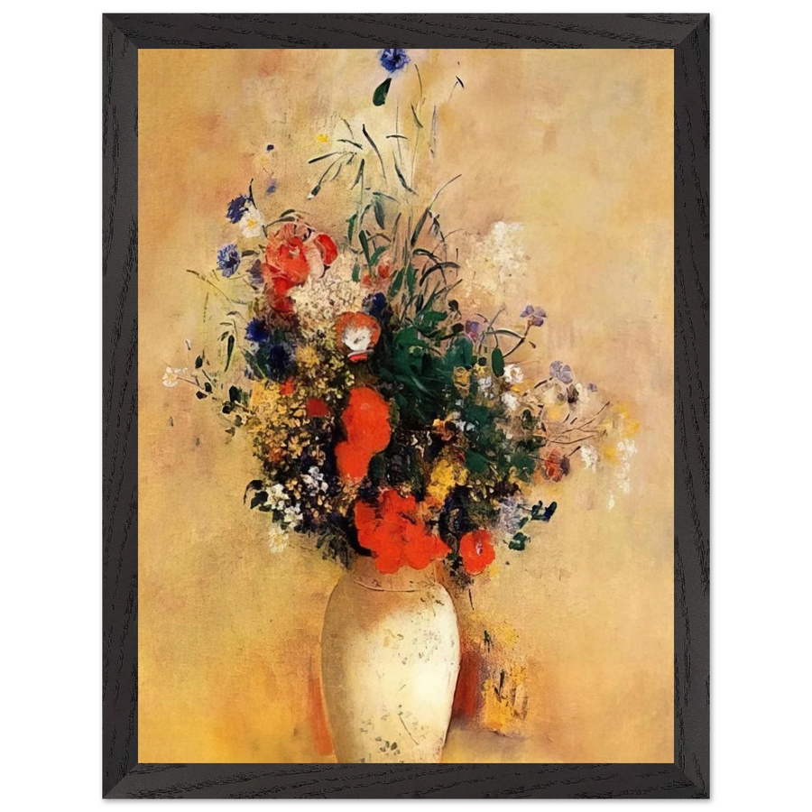 FLOWERS IN A BLUE VASE by Odilon Redon — Framed art print at Zephyeer