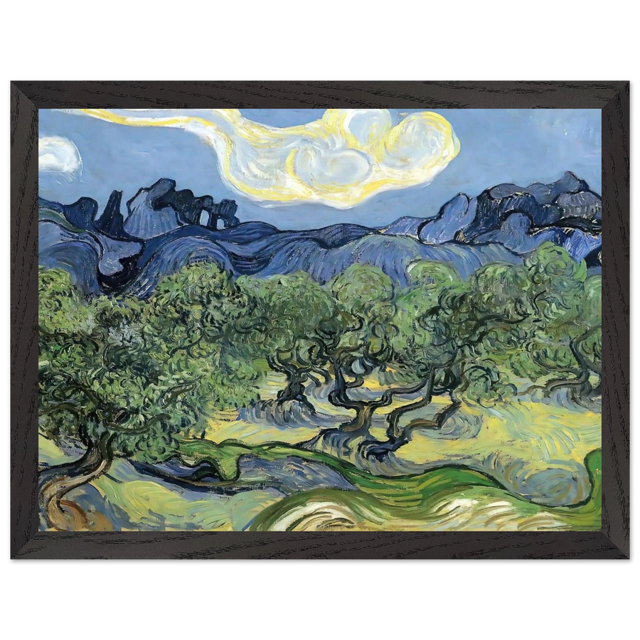 The Alpilles with Olive Trees in the Foreground by Vincent van Gogh — Framed art print at Zephyeer