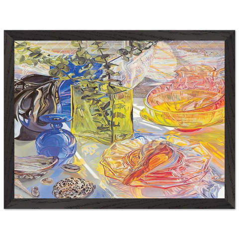 GLASS AND SHELLS 1990 by Janet Fish — Framed art print at Zephyeer