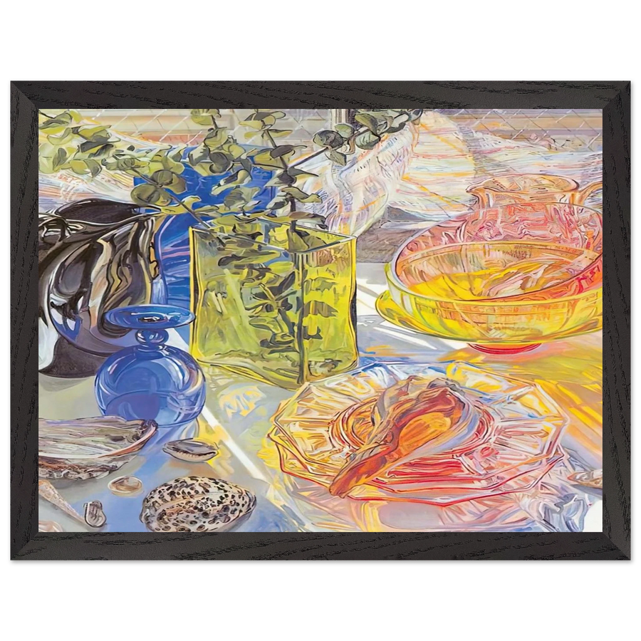 GLASS AND SHELLS 1990 by Janet Fish — Framed art print at Zephyeer