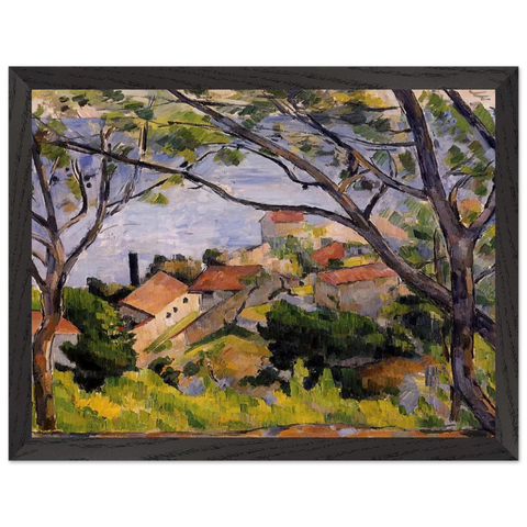 L'Estaque. View through the Trees by Paul Cézanne — Framed art print at Zephyeer