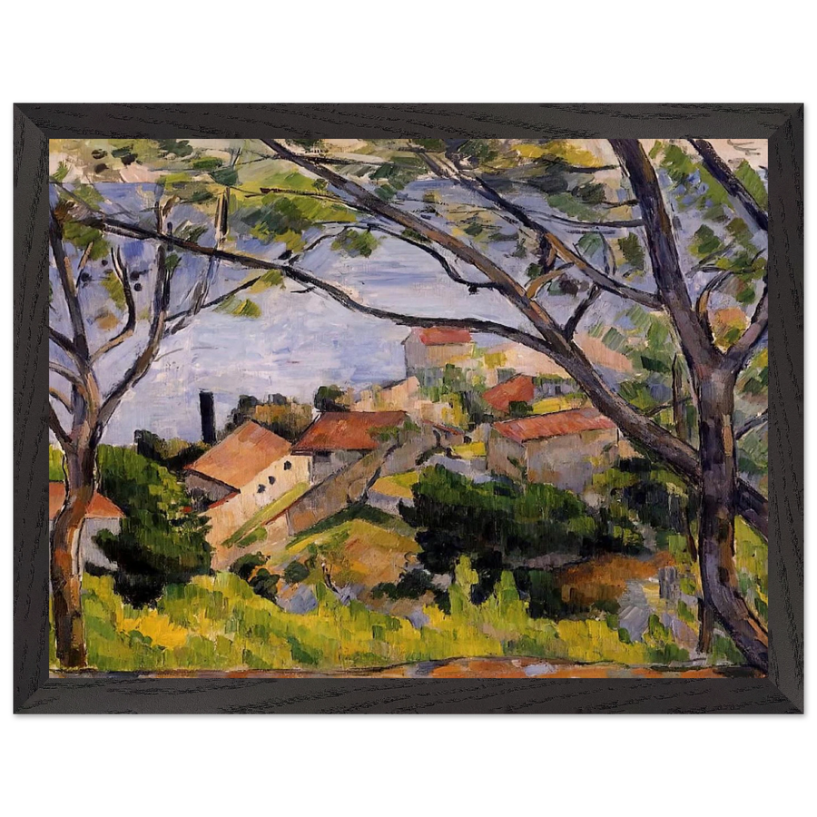 L'Estaque. View through the Trees by Paul Cézanne — Framed art print at Zephyeer