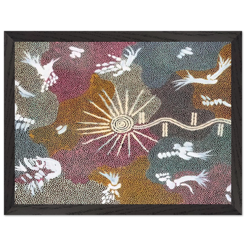 Lightning Dreaming - 1999 by Clifford Possum Tjapaltjarri — Framed art print at Zephyeer