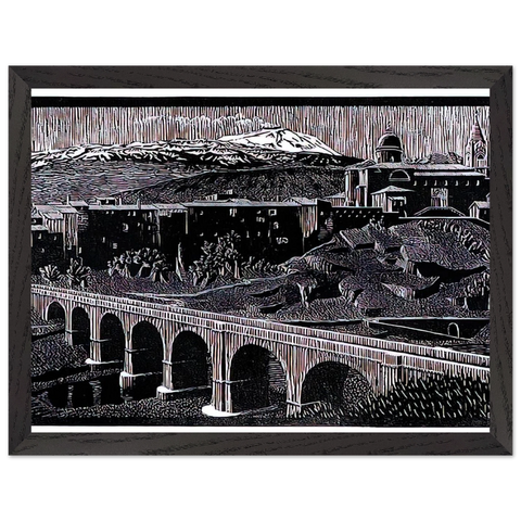RANDAZZO AND MOUNT ETNA SICILY JANUARY 1933 1933 by MC Escher — Framed art print at Zephyeer