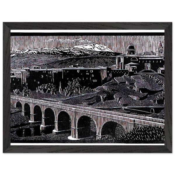 RANDAZZO AND MOUNT ETNA SICILY JANUARY 1933 1933 by MC Escher — Framed art print at Zephyeer