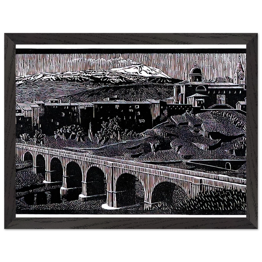 RANDAZZO AND MOUNT ETNA SICILY JANUARY 1933 1933 by MC Escher — Framed art print at Zephyeer