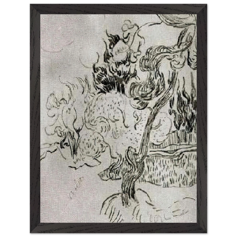 A Pine Tree and Cypresses in the Garden of the Asylum by Vincent van Gogh — Framed art print at Zephyeer