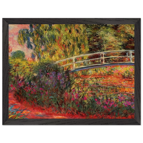 The Japanese Bridge The Water-Lily Pond, Water Irises by Claude Monet — Framed art print at Zephyeer