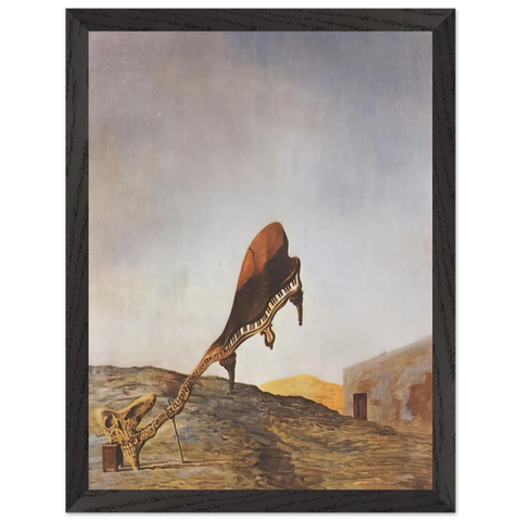 SKULL WITH ITS LYRIC APPENDAGE LEANING ON A BEDSIDE TABLE WHICH SHOULD HAVE THE EXACT 1934 by Salvador Dali — Framed art print at Zephyeer