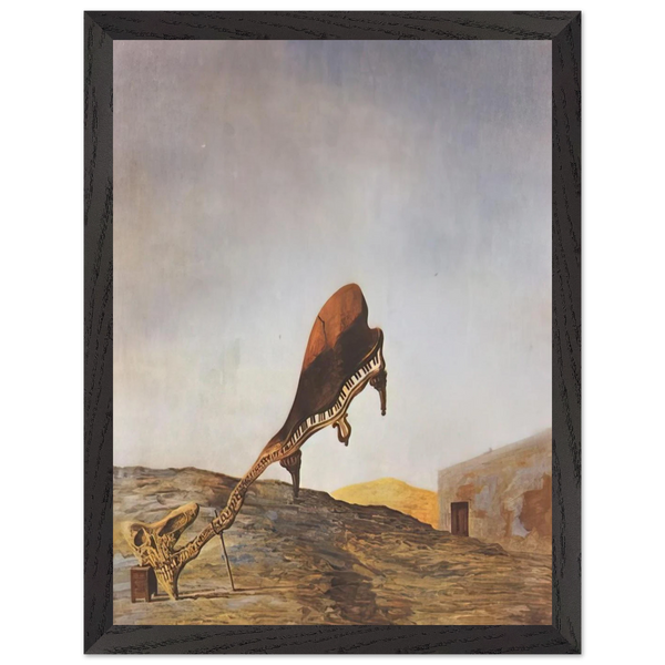 SKULL WITH ITS LYRIC APPENDAGE LEANING ON A BEDSIDE TABLE WHICH SHOULD HAVE THE EXACT 1934 by Salvador Dali — Framed art print at Zephyeer