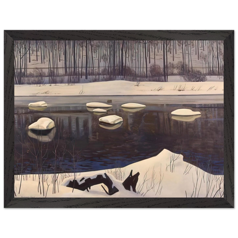 Au Sable River, Winter, Adirondacks by Rockwell Kent — Framed art print at Zephyeer
