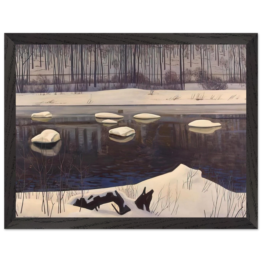 Au Sable River, Winter, Adirondacks by Rockwell Kent — Framed art print at Zephyeer