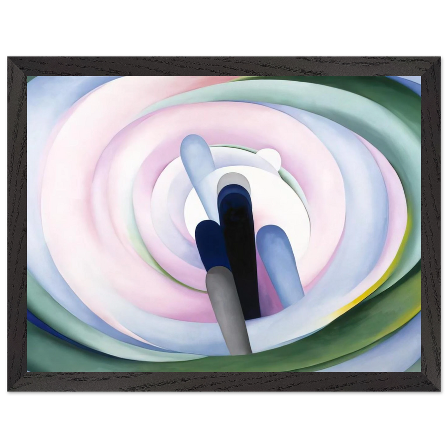Grey Blue and Black, Pink Circle by Georgia O'Keeffe — Framed art print at Zephyeer
