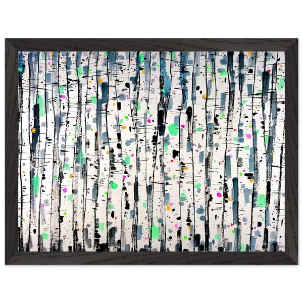 White Poplar Woods - Abstract Expressionism, Ink and wash painting by Wu Guanzhong — Framed art print at Zephyeer