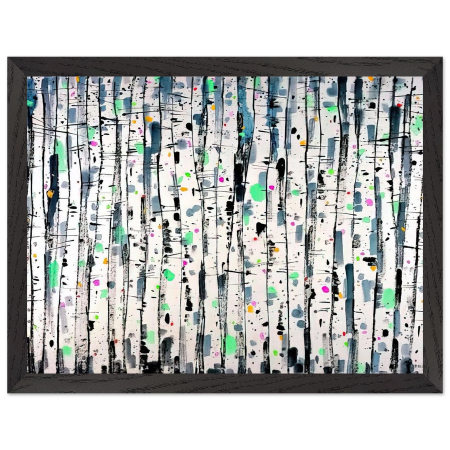 White Poplar Woods - Abstract Expressionism, Ink and wash painting by Wu Guanzhong — Framed art print at Zephyeer