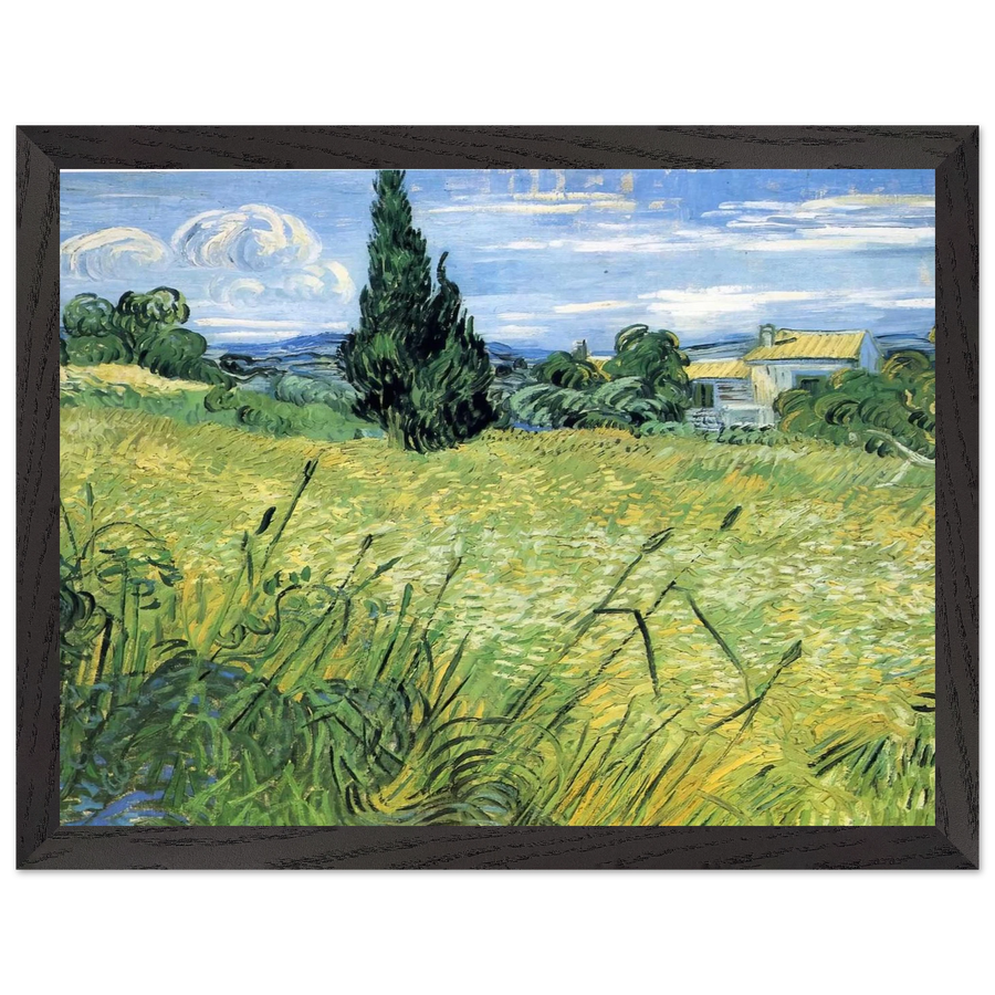 Green Wheat Field with Cypress by Vincent van Gogh — Framed art print at Zephyeer