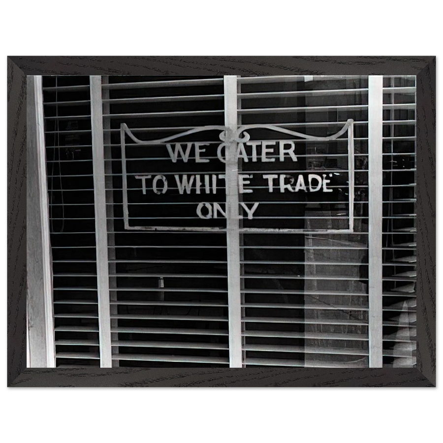 SIGN ON A RESTAURANT WE CATER TO WHITE TRADE ONLY 1938 by Ben Shahn — Framed art print at Zephyeer