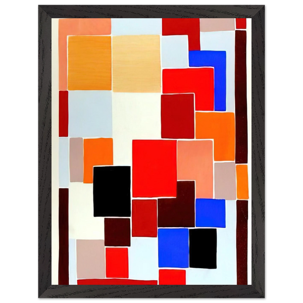 DESIGN IN THE STYLE OF MONDRIAN POSSIBLY FOR A RUG FROM COMPOSITIONS COLOURS IDEAS 1931 by Sonia Delaunay — Framed art print at Zephyeer
