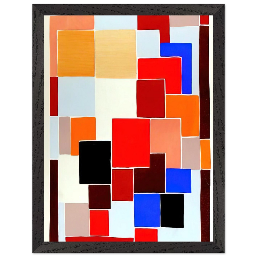 DESIGN IN THE STYLE OF MONDRIAN POSSIBLY FOR A RUG FROM COMPOSITIONS COLOURS IDEAS 1931 by Sonia Delaunay — Framed art print at Zephyeer