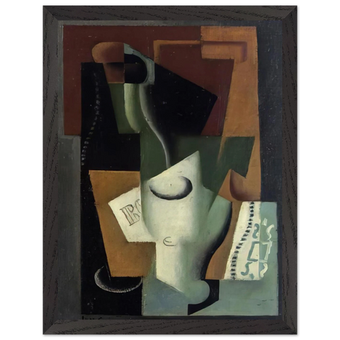 GLASS AND BOTTLE by Juan Gris — Framed art print at Zephyeer