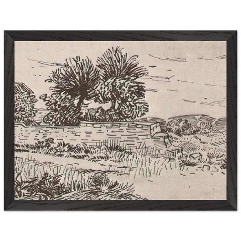 Landscape with the Wall of a Farm by Vincent van Gogh — Framed art print at Zephyeer