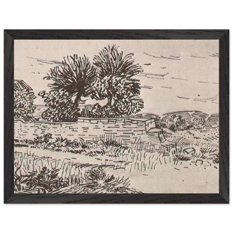 Landscape with the Wall of a Farm by Vincent van Gogh — Framed art print at Zephyeer