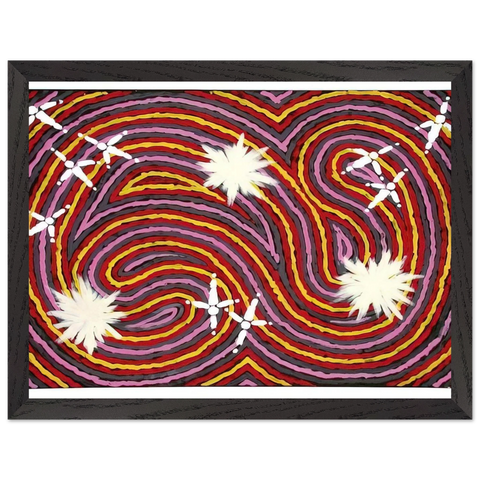 Rêve Ver De Terre Et Du Corbeau - 1999 by Clifford Possum Tjapaltjarri — Framed art print at Zephyeer
