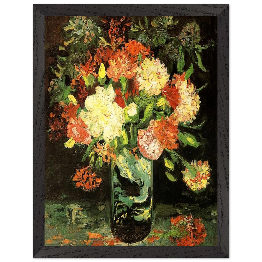 Vase with Carnations by Vincent van Gogh — Framed art print at Zephyeer