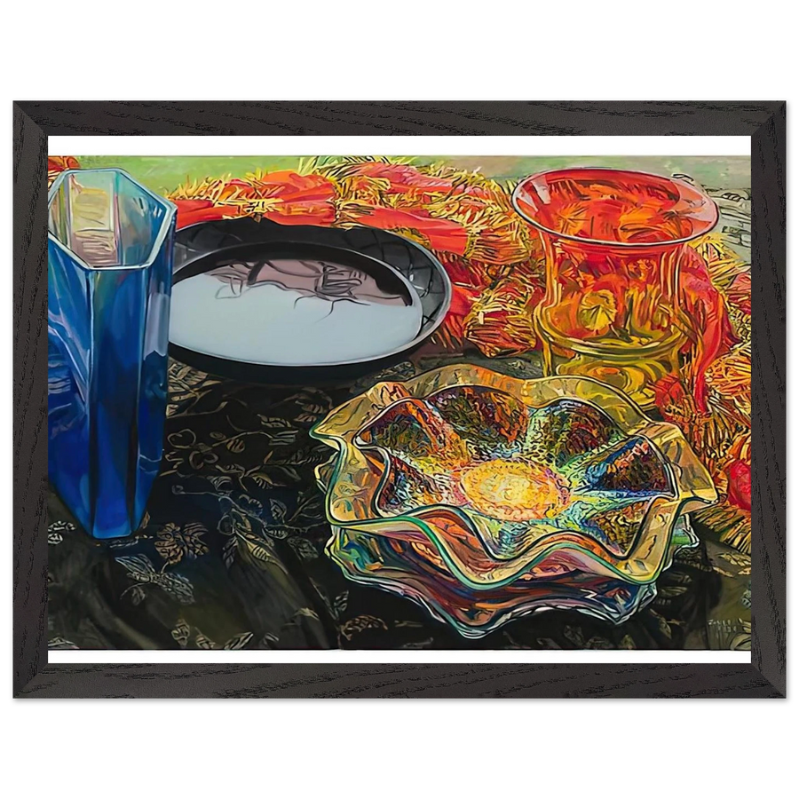 BLACK BOWL RED SCARF 2007 by Janet Fish — Framed art print at Zephyeer