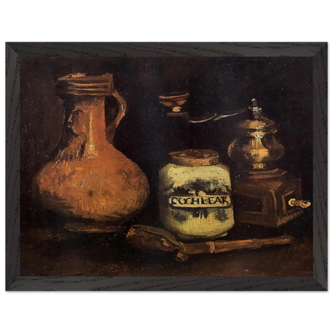 Still Life with Coffee Mill, Pipe Case and Jug by Vincent van Gogh — Framed art print at Zephyeer