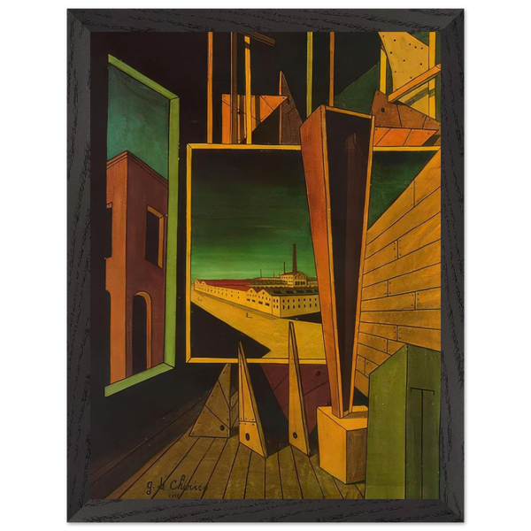 GEOMETRIC COMPOSITION WITH FACTORY LANDSCAPE 1917 by Giorgio de Chirico — Framed art print at Zephyeer