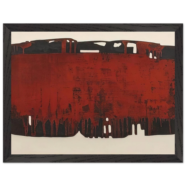 Composition rouille et noire XXV - 1974 by Pierre Soulages — Framed art print at Zephyeer